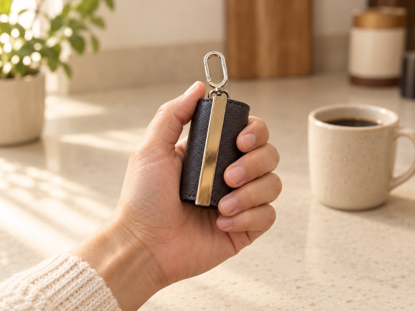 Fits in your palm. Opens to a full-size tote.